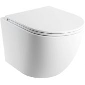 Omnires Ottawa miska WC z deską wolnoopadającą wisząca bez kołnierza ze spłukiwaniem wirowym biały mat OTTAWASPMWBM