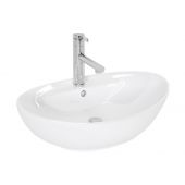 Rea Cindy umywalka 59x39 cm nablatowa owalna biała REA-U0155
