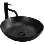 Rea Fibo Black Matt umywalka 40,5 cm nablatowa okrągła czarny mat REA-U3301