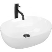 Rea Lisa umywalka 49x35 cm owalna nablatowa biała REA-U6022