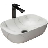 Rea Belinda Marble Matt umywalka 46x32 cm nablatowa prostokątna kamień REA-U8702