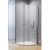 Radaway Eos PDD I kabina prysznicowa 90x90 cm półokrągła chrom/szkło przezroczyste 137603-01-01