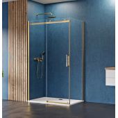 New Trendy Sling Satin Gold kabina prysznicowa 100x90 cm prostokątna złoty/szkło przezroczyste D-0388A/D-0194B