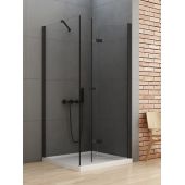 New Trendy New Soleo Black kabina prysznicowa 90x90 cm kwadratowa czarny mat/szkło przezroczyste D-0239A/D-0115B