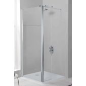 Sanplast Prestige III Ścianka prysznicowa 80 cm stała z elementem ruchomym PR2/PRIII srebrny błyszczący/szkło przezroczyste 600-073-0970-38-401