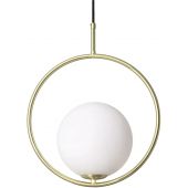 Abruzzo Milano Rossi lampa wisząca 1x20W złoty/klosz mleczny ABR-KGR-E27