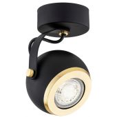 Argon Kos Plus lampa podsufitowa 1x5W czarny/mosiądz 4902