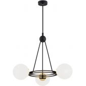 Argon Amalfi lampa wisząca 3x15W opal mat/czarny/mosiądz 6150