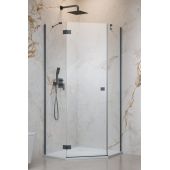 Radaway Essenza 8 Brushed GunMetal PTJ drzwi prysznicowe 59,7 cm uchylne gunmetal szczotkowany/szkło przezroczyste 10490000-92-01L