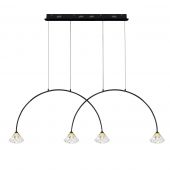 Altavola Design Tiffany No. 3 lampa wisząca 4x3W czarnny mat/złoto satyna/transparent LA059/CL2_black