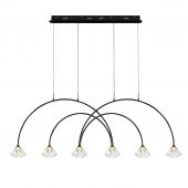 Altavola Design Tiffany No. 3 lampa wisząca 6x3W czarnny mat/złoto satyna/transparent LA059/CL4_black