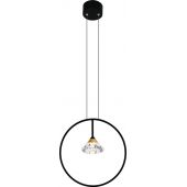 Altavola Design Tiffany lampa wisząca 1x3W czarny mat/satynowe złoto/przezroczysty LA059/P_black