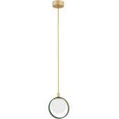 Argon Saturnia lampa wisząca 1x6W opal mat/złoty/zielony 8256