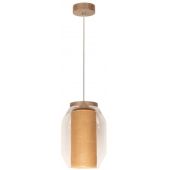 Britop Lighting Vaso Jute lampa wisząca 1x15W dąb/szkło przezroczyste 179110174