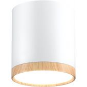 Candellux Tuba lampa podsufitowa 1x5W biały/drewno 2273624