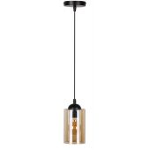 Candellux Bistro lampa wisząca 1x40W czarna/bursztynowa 31-00569