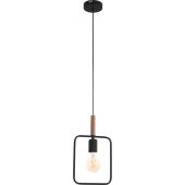 Candellux Frame lampa wisząca 1x60W czarny/drewno 31-73501