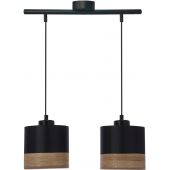 Candellux Porto lampa wisząca 2x60W czarny/brązowy 32-17604