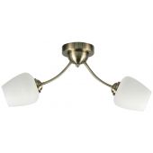 Candellux Zina lampa podsufitowa 2x40W patyna/biały 32-22578