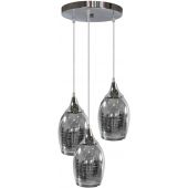 Candellux Marina lampa wisząca 3x60W chrom/szkło 33-60181