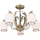 Candellux Opera lampa podsufitowa 5x60W patyna/biała 35-54968