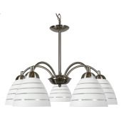 Candellux Uli lampa wiszącą 5x60W biała/satyna 35-66169