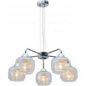 Candellux Ray lampa wisząca 5x40W chrom/przezroczysty 35-67098