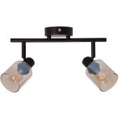 Candellux Agra lampa podsufitowa 2x40 W czarna-bursztynowa 92-25043