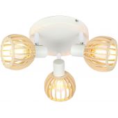 Candellux Atarri lampa podsufitowa 3x25W biały/drewno 98-68118