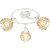 Candellux Atarri lampa podsufitowa 3x25W biały/drewno 98-68125