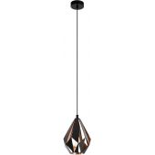 Outlet - Eglo Carlton lampa wisząca 1x60W czarny/miedź 49997