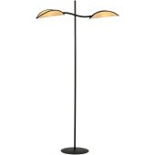 Emibig Lotus lampa stojąca 2x40W czarna/rattan 1108/LP2