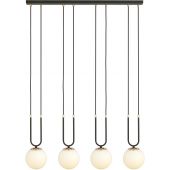 Emibig Glam lampa wisząca 4x40W czarna/opal 1112/4