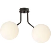 Emibig Nova lampa podsufitowa 2x40W czarna/opal 1138/2