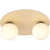 Emibig Kenzo 2B lampa podsufitowa 2x40W drewno/opal 1142/2B