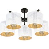 Emibig Jordan lampa podsufitowa 5x60W biały/czarny/złoty 1145/5