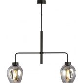 Emibig Lukka lampa podsufitowa 2x60 czarny/szkło grafitowe 1163/2