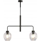 Emibig Lukka lampa podsufitowa 2x60 czarny/szkło przezroczyste 1164/2