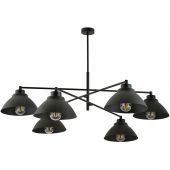 Emibig Maverick lampa podsufitowa 6x60W czarna 1211/6