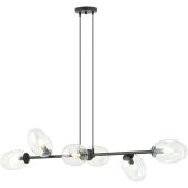 Emibig Pandora lampa wisząca 6x10 W czarny/szkło przezroczyste 1262/6