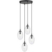 Emibig Astral lampa wisząca 4x10 W czarny/szkło przejrzyste 1265/4PREM