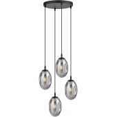 Emibig Astral lampa wisząca 4x10 W czarny/szkło grafitowe 1266/4PREM