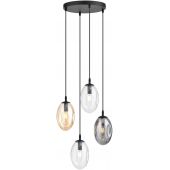 Emibig Astral lampa wisząca 4x10 W czarny/przezroczysty/grafitowy/miodowy 1268/4PREM