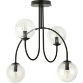 Emibig Archi lampa podsufitowa 4x10 W czarny/szkło przezroczyste 1286/4A