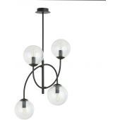 Emibig Archi lampa podsufitowa 4x10 W czarny/szkło przezroczyste 1286/4B