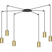 Emibig Traker lampa wisząca 6x30W czarny/złoty 526/6