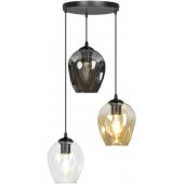 Emibig Istar lampa wisząca 3x60W czarny/grafit/przezroczysty/miodowy 682/3PREM