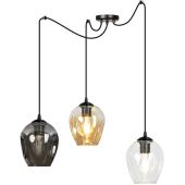 Emibig Level lampa wisząca 3x60W czarny/grafit/przezroczysty/miodowy 759/3