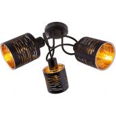 Globo Lighting Tunno lampa podsufitowa 3x15W czarna/złota 15342-3D