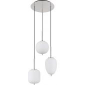 Globo Lighting Blacky I lampa wisząca 3x40W nikiel mat/szkło opalizowane 15345-3NO